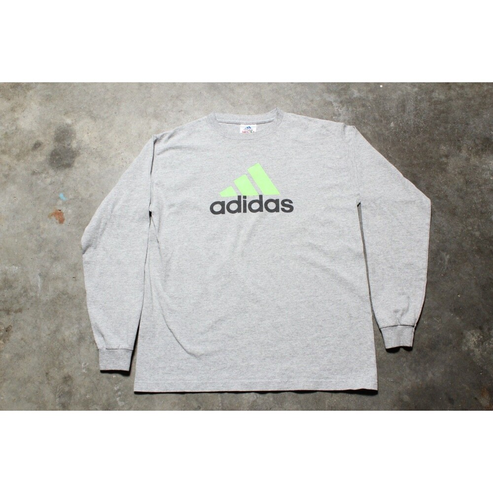 Vintage 1990's USA-Made Adidas Heather Gray Logo T-Shirt - Youth XL (Adult M)